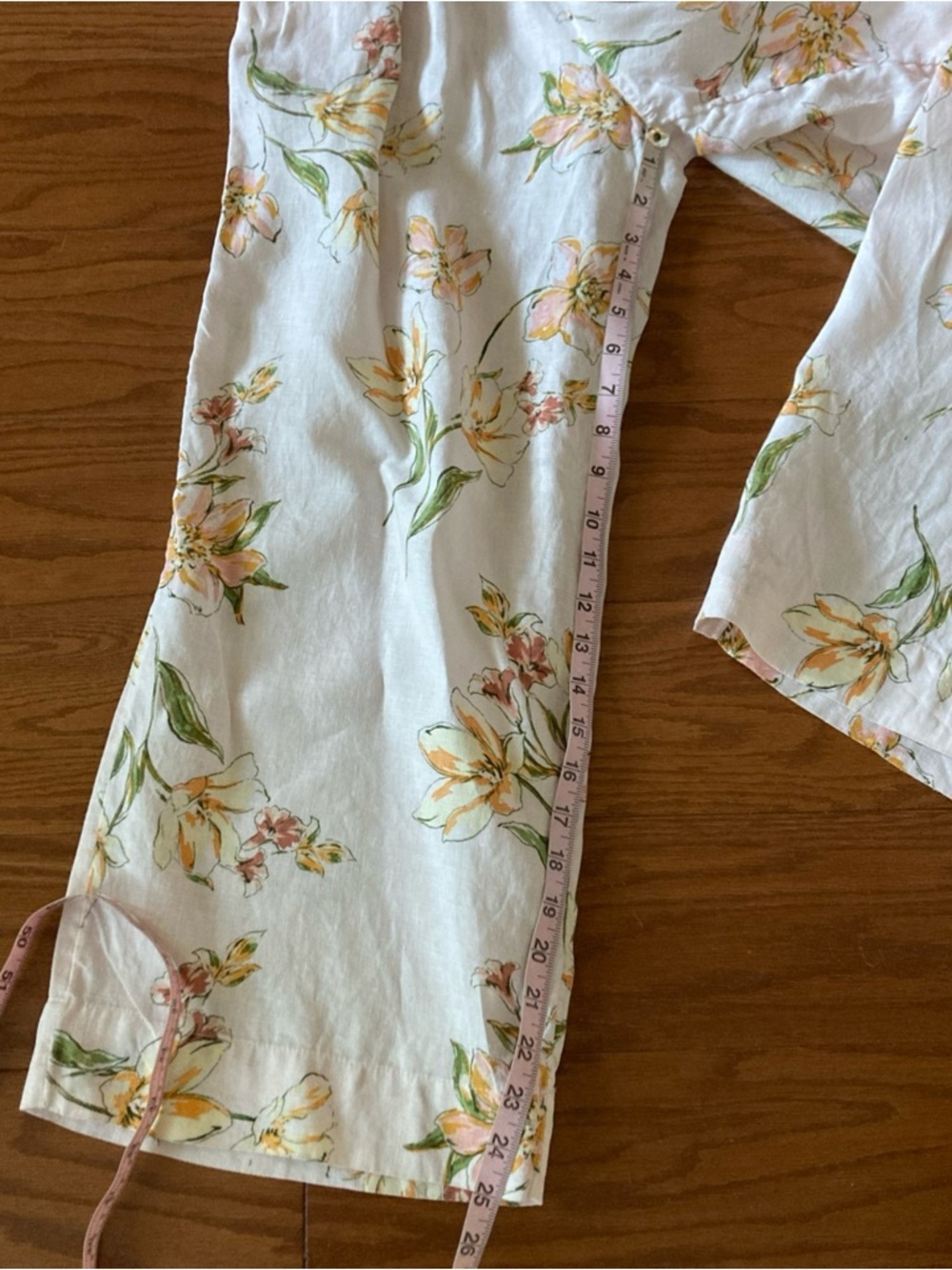 Floral linen wide leg pants Rachel Roy Size M Comfort Knit - Picture 9 of 10